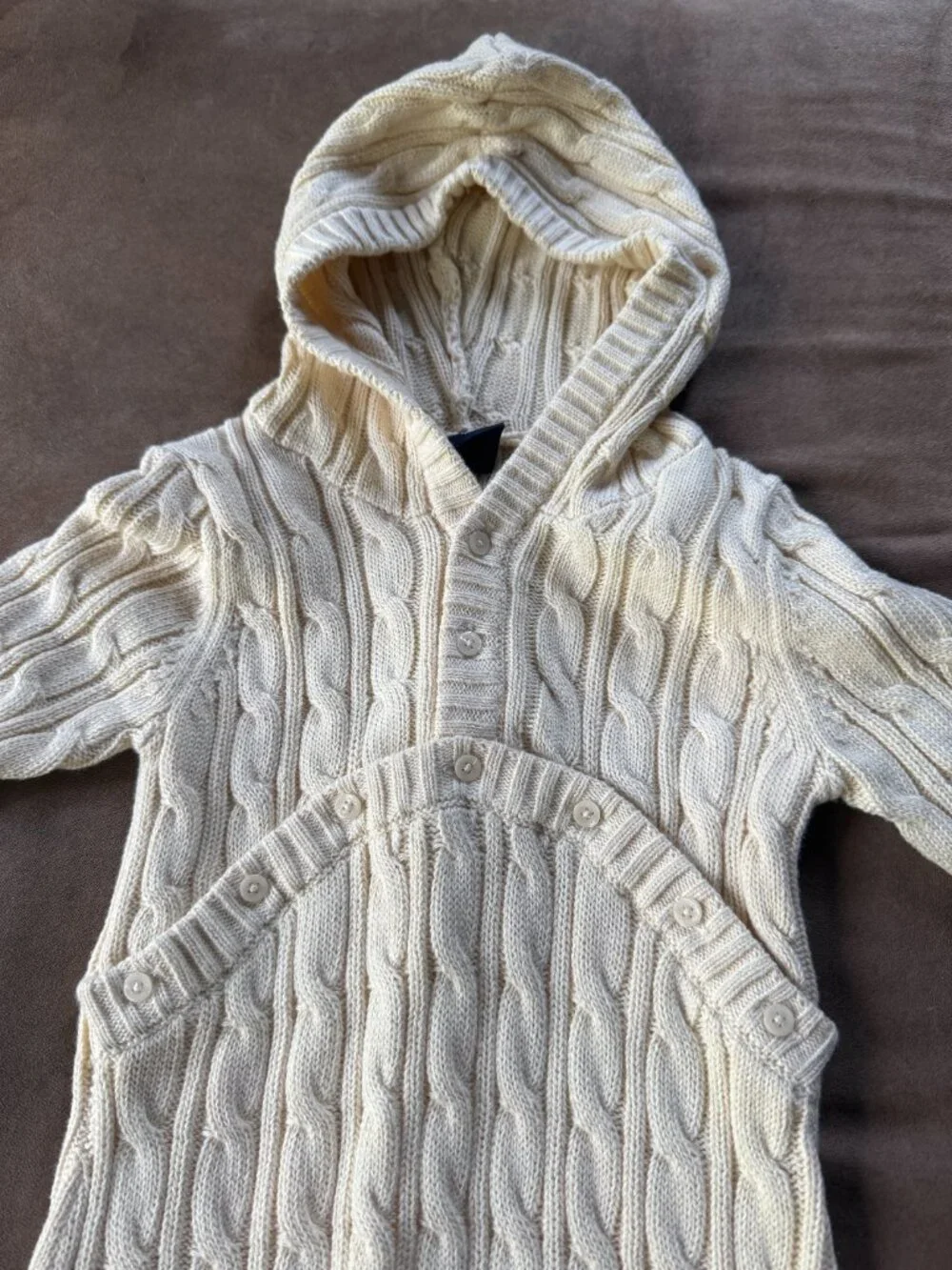 Baby Gap 3-6 month Sweater Sack long-sleeves button at top of sack